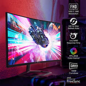 Không Khung Phẳng Đường Cong Màn Hình Chơi Game Siêu Rộng PC 144Hz 4K Munich Gamer Curvo Màn Hình LED 27 Inch 165Hz Cho <span class=keywords><strong>23</strong></span> 27 Inch Màn Hình - Product Image 3