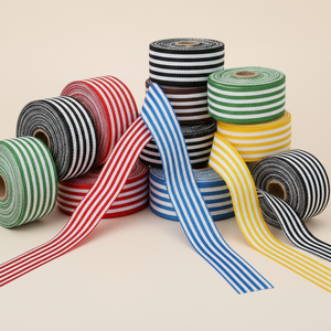 <span class=keywords><strong>Cinta</strong></span> de grogrén a rayas tejida Gordon Wholesale de 2.5 cm, rollo de <span class=keywords><strong>cinta</strong></span> a rayas personalizada con lazo y alambre para decoración de bolsas de dulces - Product Image 6