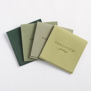 PandaSew 10*8 cm Black Custom logo Printed Microfiber <b>Envelop</b> Jewelry <b>Gift</b> Packaging Pouch - Product Image 6
