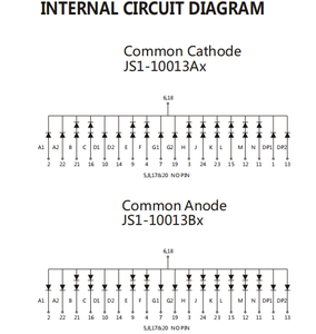 Afficheur LED alphanumérique Jstronic à 1 chiffre et 16 segments, 1 pouce, couleur rouge ambre, cathode commune, écran numérique pour indicateur d'ascenseur - Product Image 6