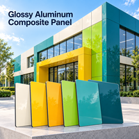 Panneau composite en aluminium brillant 4 mm 1220x2440 mm, revêtement PE blanc, panneau ACM pour revêtements de colonnes décoratifs