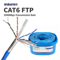 Cable CAT7 FTP de Cobre Sólido Confiable, Cable LAN Blindado de Alto Rendimiento de 250MHz para Cableado de Proyectos, Cable Ethernet de 8 Conductores