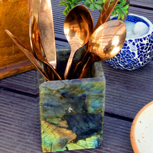 Soporte para Cubiertos de Piedra de Labradorita Natural, Organizador de Cocina, Accesorios de Piedras Preciosas, Proveedor Mayorista, Artículo Duradero, Regalo - Product Image 2