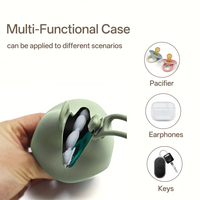Étui de rangement suspendu pour sucette de poussette, sac de rangement portable anti-poussière en silicone en forme d'étoile pour sucette de bébé avec cordon