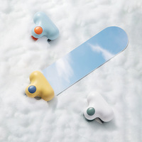 Petit Gadget de Nettoyage de Miroirs en Forme de T, Gomme Magique en Caoutchouc, Éliminateur de Taches et de Tartre pour Lavabo, Chiffon Manuel de Nettoyage des Surfaces Miroir
