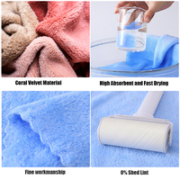 Ensemble de serviettes de bain en velours corail absorbant, épaissies, pour salle de bain, tissage RT, serviettes rectangulaires en microfibre, 3 pièces, coffret cadeau