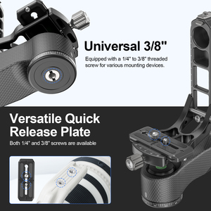 WEYLLAN PH9 <b>Gimbal</b> Tripod Head Carbon Heavy Duty <b>Gimbal</b> <b>Stabilizer</b> for <b>Camera</b> Telescope Load 20KG, Full Bearing Structure L798 - Product Image 6