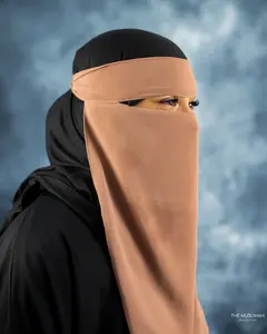 Hot Selling Muslimah Lichtgewicht Face Sluiers Islamic Ademend Non-Through Zachte Sluier Vrouwen Chiffon Enkel Gelaagde Niqab
