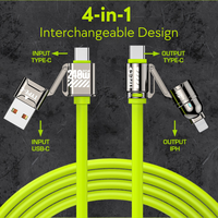 Cable de Carga Multifuncional 4 en 1, 240W PD 3.1, Silicona Líquida, USB A a C, Cable Lightning, 1m 1.5m 2m, Carga Rápida
