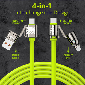 Câble de charge multifonctionnel 4-en-1 240W PD 3.1 en silicone liquide USB A C vers C Lightning 1m 1.5m 2m Câble de charge rapide - Product Image 5