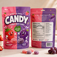 Sachets personnalisés imprimés de qualité alimentaire avec fermeture éclair, pour bonbons, emballage refermable pour bonbons gélifiés, sachets en plastique Mylar pour snacks sucrés