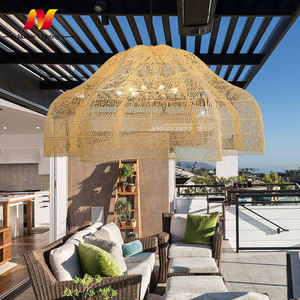 Lustre de style italien fait à la main en rotin <span class=keywords><strong>plafonnier</strong></span> décoration café boutique bambou suspension - Product Image 4