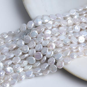 Collier de perles baroques d'eau douce naturelles de 9-10 mm, brillant des deux côtés, avec trou droit, semi-fini, disponible en blanc et rose - Product Image 4