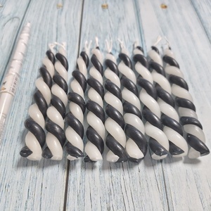 Bougies tressées Havdalah juives noires <span class=keywords><strong>et</strong></span> blanches à 2 mèches barre de Shabbat cire de soja cire de paraffine pour mariages <span class=keywords><strong>et</strong></span> Halloween - Product Image 5