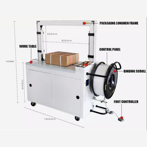 SPK-101A Customized Paper Rolls Binding Tying <b>Side</b> Hydraulic Case New Full Automatic Corrugated Carton Box Strapping Wood - Product Image 3