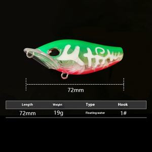 Плавающая искусственная жесткая приманка для ловли басса, 19 г, 72 мм, с квадратным горлышком, для крупных прудов, из пластика, для морской и береговой рыбалки - Product Image 3