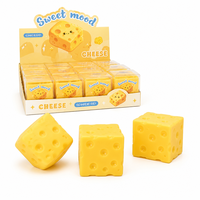 Jouet Squishy Kawaii en forme de cube de fromage, anti-stress, à presser, boîte mystère, jouet sensoriel, ensemble cadeau pour enfants et fêtes