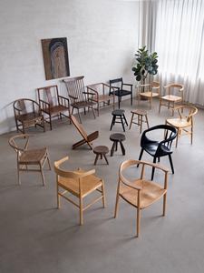 White Wax <b>Wood</b> <b>Solid</b> Circle Chair Vintage Natural Armrest Wabi-Sabi Artistic Design <b>Dining</b> Chair Living Room Tea Home Furniture - Product Image 6