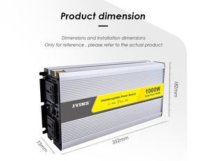 JYINS JYPU-1000W 1000W zuivere sinusgolf enkelfasige omvormer <span class=keywords><strong>UPS</strong></span> voor automotive & industrieel gebruik, aluminiumlegering, 90% efficiëntie - Product Image 5
