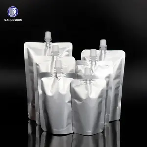 Customized 250ml 500ml 1l Stand Up Bag Aluminum Foil Spout Pouch For Food Liquid Juice Beer Water Milk drink packaging Bag