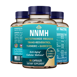 OEM NAD+ Resveratrol Cúrcuma Quercetina para Adultos, Antioxidante, Antienvejecimiento, Salud Celular, Apoyo Energético, 90 Cápsulas - Product Image 1