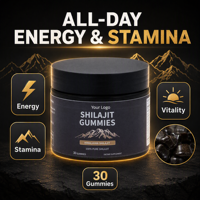 Gummies de Shilajit OEM ODM – 30 unités – Formule Énergie, Endurance, Soutien Immunitaire et Antioxydant pour la Vitalité