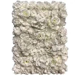 24*16 inch artificial flowers wedding flower wall roll backdrop wall panel white cloth wall