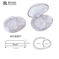Boîte de maquillage vide personnalisée en plastique transparent à double compartiment pour blush, emballage cosmétique, conteneur de poudre, OEM ODM