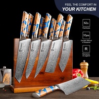 Ensemble de couteaux de cuisine Damas à prix raisonnable, couteaux Santoku, utilitaires, Nakiri, en acier VG10, ensemble de couteaux japonais haut de gamme