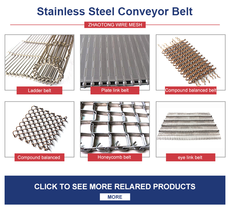 Flat Metal Stainless Steel Eye Link Conveyor Belt Wire Mesh For Oven