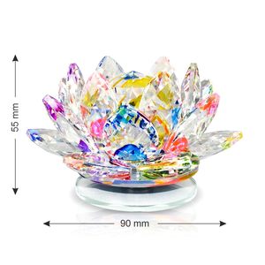 Figura Decorativa de Flor de Loto de Cristal Multicolor, Adorno Transparente para el Hogar, Oficina, Estantería o Vitrina - Product Image 3
