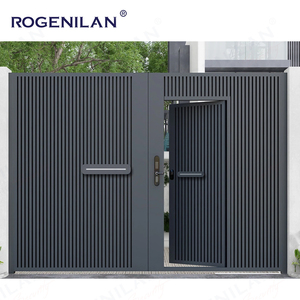 Système de sécurité intelligent électrique en aluminium avec revêtement en poudre Rogenilan, portail extérieur, ouverture de la cour, portail <span class=keywords><strong>sans</strong></span> <span class=keywords><strong>rail</strong></span>, clôture - Product Image 2