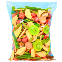 Gemengde fruit- en groentechips, vacuüm gefrituurd en gevriesdroogd, chips van aardbei, okra, vijg en radijs, vers gedroogde snack