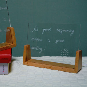 Creative solid wooden photo frame diy luminous u shaped frame 3d wood holder acrylic night light base lamp <b>for</b> wedding party - Product Image 2