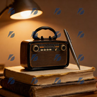 Radio Speaker Portabel Retro Nirkabel Ktf-1467 AM/FM SW 2-Band BT, Rechargeable, Multifungsi, Pemutar Audio MP3, TF/USB/AUX RGB