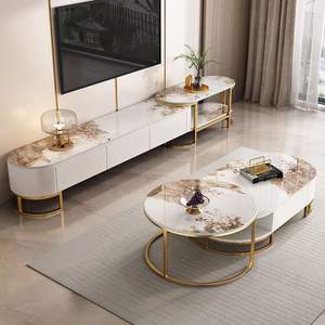 Venta al por mayor de luz de lujo de estilo moderno soporte de <span class=keywords><strong>TV</strong></span> combinación de mesa de centro para sala de estar pequeño apartamento Hotel personalización - Product Image 1