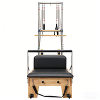 Reformer Pilates en Bois de Chêne Durable et Portable, Demi-Tourneuse, Garantie 2 Ans, Utilisation Universelle, Emballage Boîte en Bois pour Studio, MJD Réglable