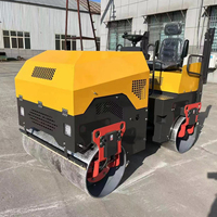 Vente flash : rouleau compresseur routier à double tambour de 1000 kg, diesel, hydraulique, à marche arrière, vibratoire, pour le compactage du sol