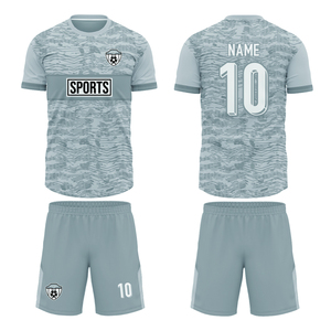 <span class=keywords><strong>Maillot</strong></span> de football unisexe au design turquoise blanc personnalisé ensemble de hauts de taille adulte service OEM d'impression par sublimation disponible - Product Image 4