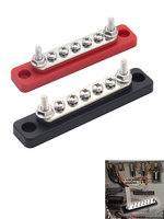 Barre omnibus 5 voies avec couvercle transparent, bornier en cuivre 100A pour automobile, bateau, camping-car