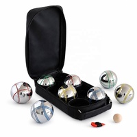 Jeu de Boules de Pétanque et de Boccia, 8 Boules Colorées à Rayures avec Sac de Transport, Jeu d'Extérieur pour Famille, Jardin et Pelouse, Vente en Gros