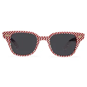 New Unique Black and White Texture Acetate Sunglasses Cutting-edge Designer Polarized Sun Glasses