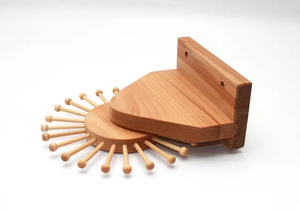 202510手作り広葉樹リボルビングラック省省省省製クローゼット木製タイオーガナイザーマスクオーガナイザークローゼットオーガナイザーマスクディスプレイ - Product Image 4