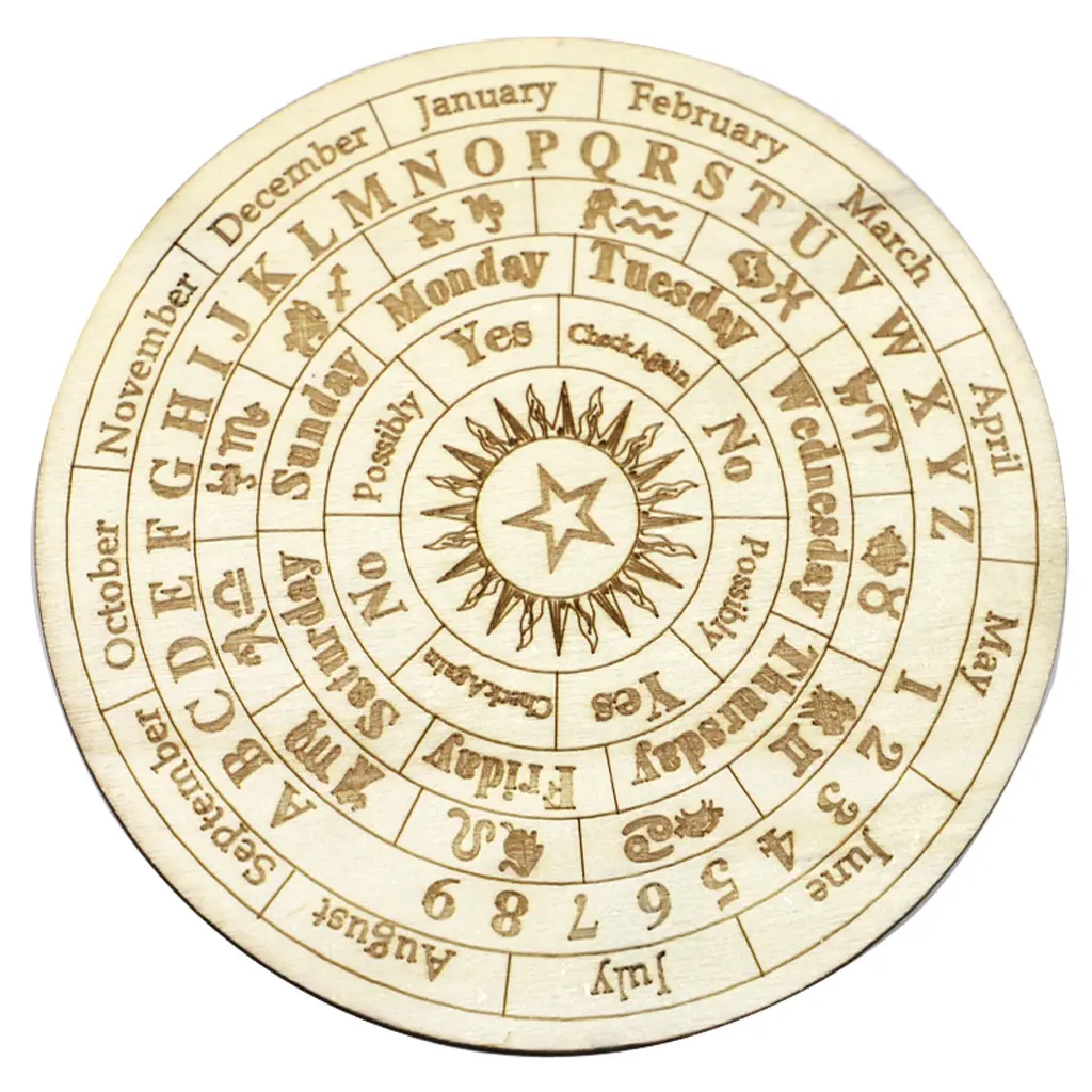wicca craft wooden token altare divination metaphysical message divination ouija star dowsing pendulum board spiritual tools