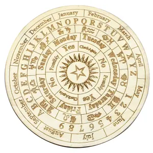 Wicca artesanía token de madera altare adivinación mensaje metafísico adivinación OUIJA estrella radiestesia tablero de péndulo herramientas espirituales