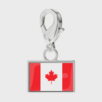 Nouveautés 2026 Bijoux Breloques à fermoir mousqueton avec motifs drapeau national et carte du monde pour la création de bijoux DIY, bracelets, colliers, porte-clés