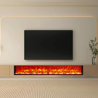 Cheminées électriques décoratives à LED avec télécommande, taille personnalisée, vente en gros, style moderne