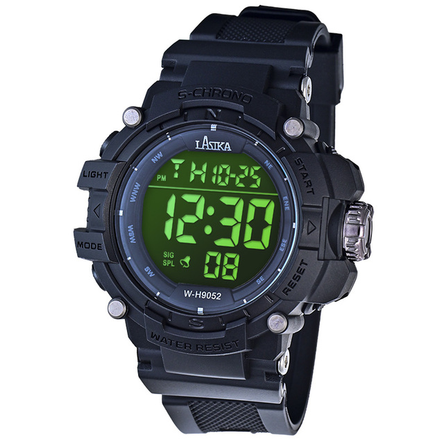 LASIKA 9052 Custom Black  Sport Smart Wrist Watch for Men Wholesale Water Resistant Compass Digital Muslim Azan Prayer