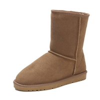 Bottes d'hiver classiques unisexes mi-mollet en daim, doublées de fourrure chaude, antidérapantes, pour l'extérieur, avec plusieurs choix de couleurs