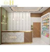 Conception d'intérieur pour pharmacies, comptoir de présentation personnalisé pour dispensaires, étagères de pharmacie, vitrine de pharmacie avec éclairage